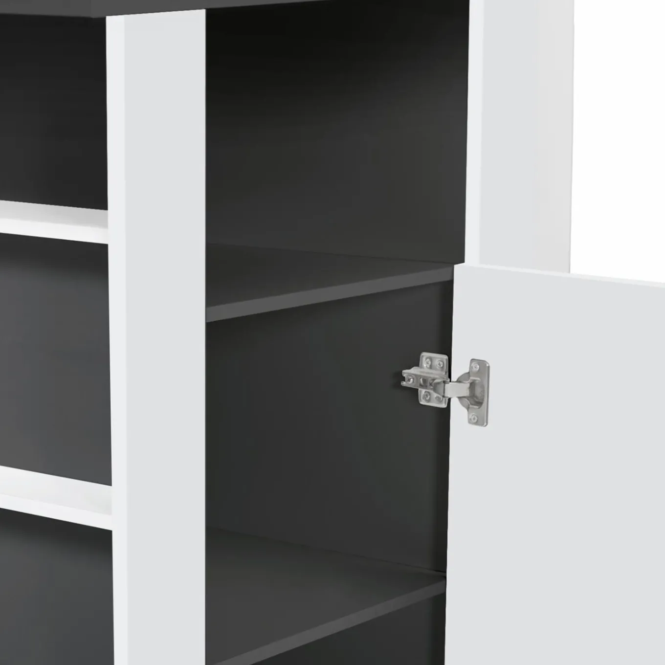 IDMarket Îlot central cuisine bois gris et blanc 110 cm* Collection Design|Collection Moderne