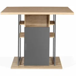 IDMarket Îlot central cuisine plateau bois imitation hêtre et gris 110 cm* Collection Design|Collection Moderne