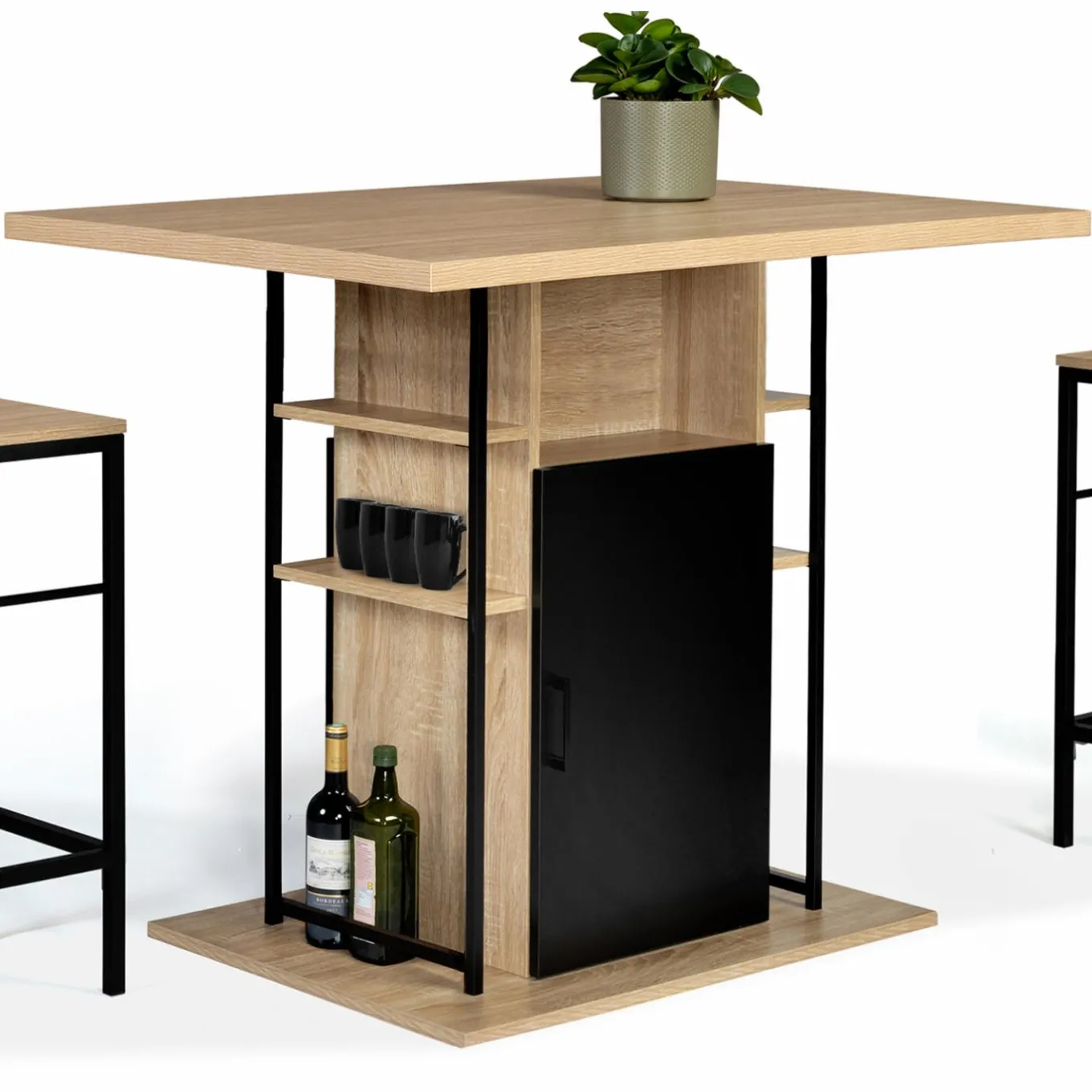 IDMarket Îlot central industriel* Meubles Hauts|Collection Design