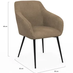 IDMarket Lot chaises et fauteuils de table taupe* Collection Vintage|Chaises