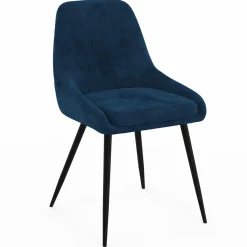 IDMarket Lot de 4 chaises avec accoudoirs en velours bleu* Collection Vintage|Salle À Manger Complète