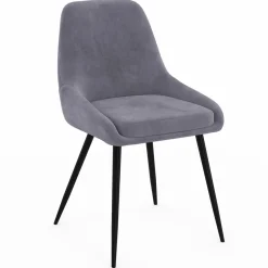 IDMarket Lot de 4 chaises avec accoudoirs en velours gris clair* Collection Vintage|Salle À Manger Complète