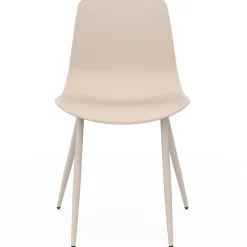 IDMarket Lot de 6 chaises beige avec pieds en métal* Collection Design|Tables Et Chaises