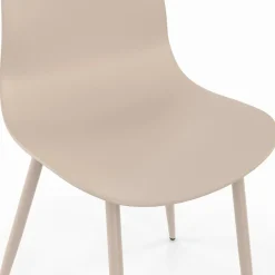 IDMarket Lot de 6 chaises beige avec pieds en métal* Collection Design|Tables Et Chaises