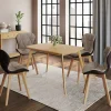IDMarket Lot de 4 chaises bi-matière en tissu et PU marron et taupe pour salle à manger* Collection Scandinave|Chaises
