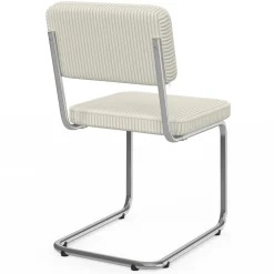 IDMarket Lot de 4 chaises cantilever en velours côtelé beige et pied métal* Chaises|Tables Et Chaises