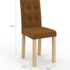 IDMarket Lot de 6 chaises capitonnées tricolore taupe, beige et marron* Collection Scandinave|Chaises