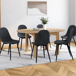 IDMarket Lot de 6 chaises confortables en velours gris foncé* Chaises|Tables Et Chaises