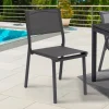 IDMarket Lot de 6 chaises de jardin empilables gris anthracite en métal et textilène* Salons De Jardin