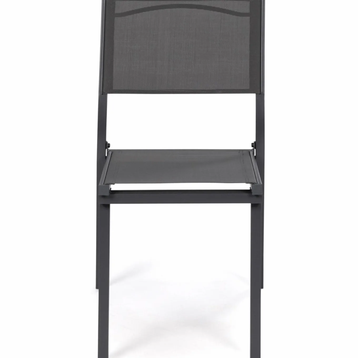 IDMarket Lot de 6 chaises de jardin empilables gris anthracite en métal et textilène* Salons De Jardin