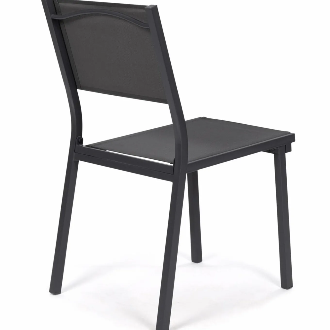 IDMarket Lot de 6 chaises de jardin empilables gris anthracite en métal et textilène* Salons De Jardin