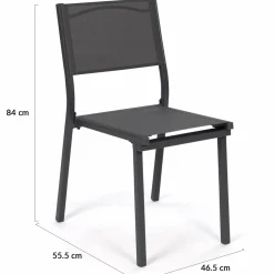 IDMarket Lot de 6 chaises de jardin empilables gris anthracite en métal et textilène* Salons De Jardin