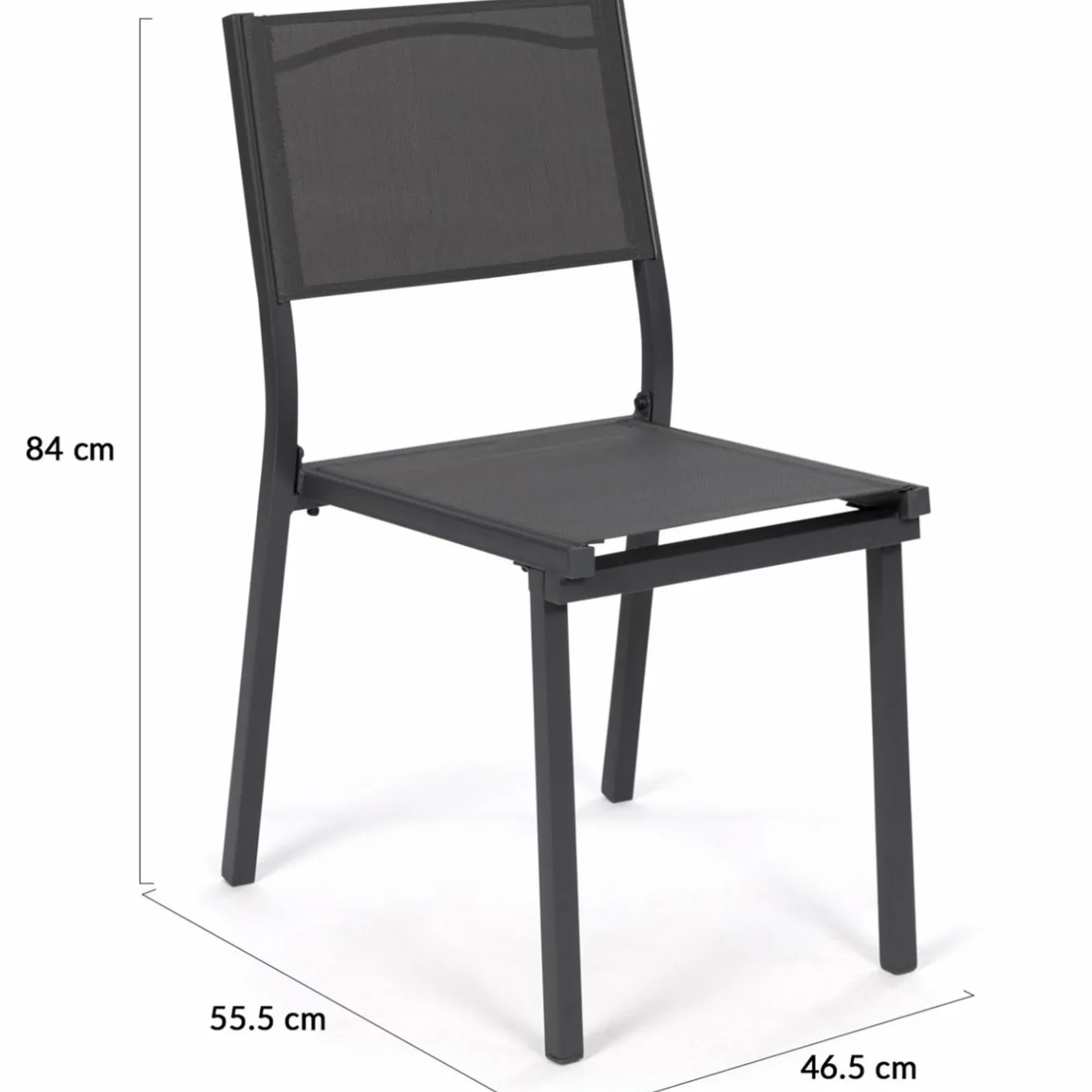 IDMarket Lot de 6 chaises de jardin empilables gris anthracite en métal et textilène* Salons De Jardin