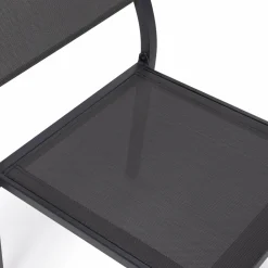 IDMarket Lot de 6 chaises de jardin empilables gris anthracite en métal et textilène* Salons De Jardin