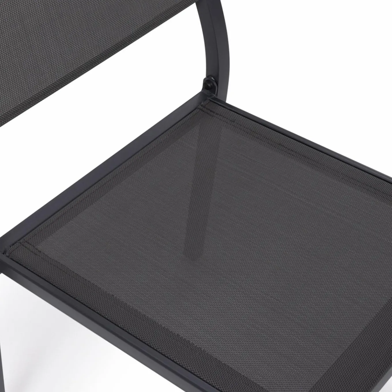 IDMarket Lot de 6 chaises de jardin empilables gris anthracite en métal et textilène* Salons De Jardin