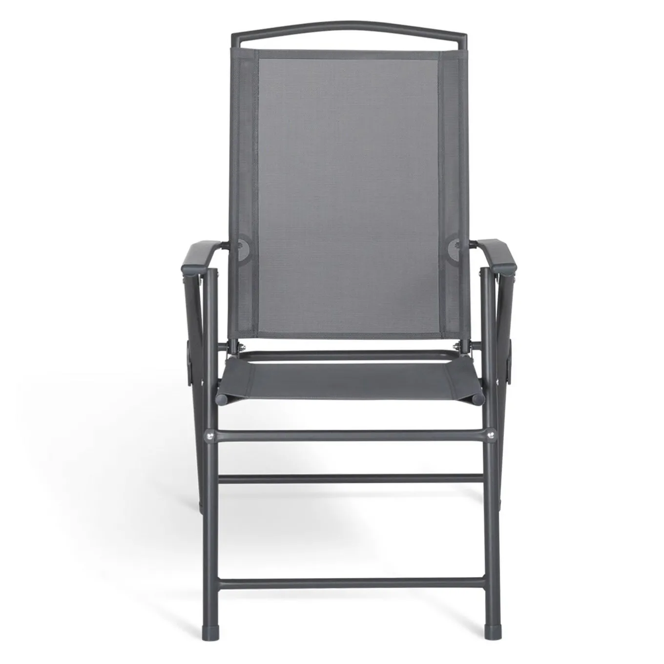 IDMarket Lot de 4 chaises de jardin pliantes dossier inclinable avec accoudoirs gris anthracite* Salons De Jardin