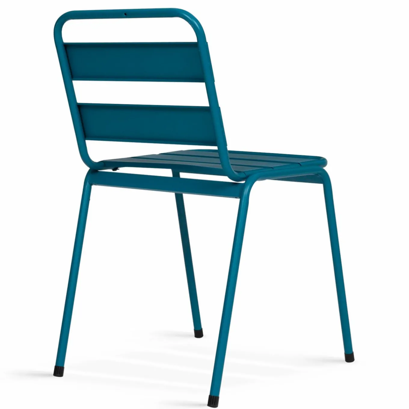 IDMarket Lot de 6 chaises de jardin empilables en acier gris anthracite, noir et bleu* Salons De Jardin