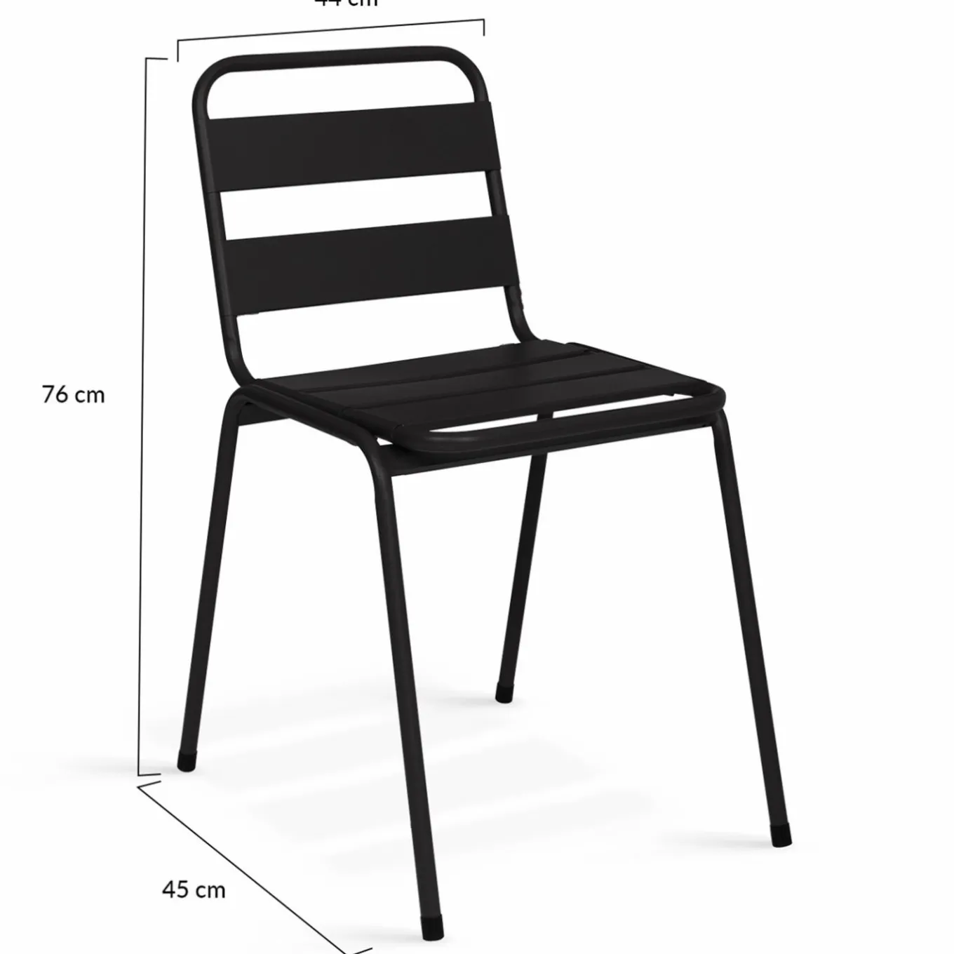 IDMarket Lot de 6 chaises de jardin empilables en acier gris anthracite, noir et bleu* Salons De Jardin