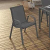 IDMarket Lot de 6 chaises de jardin empilables en métal gris anthracite et textilène* Salons De Jardin