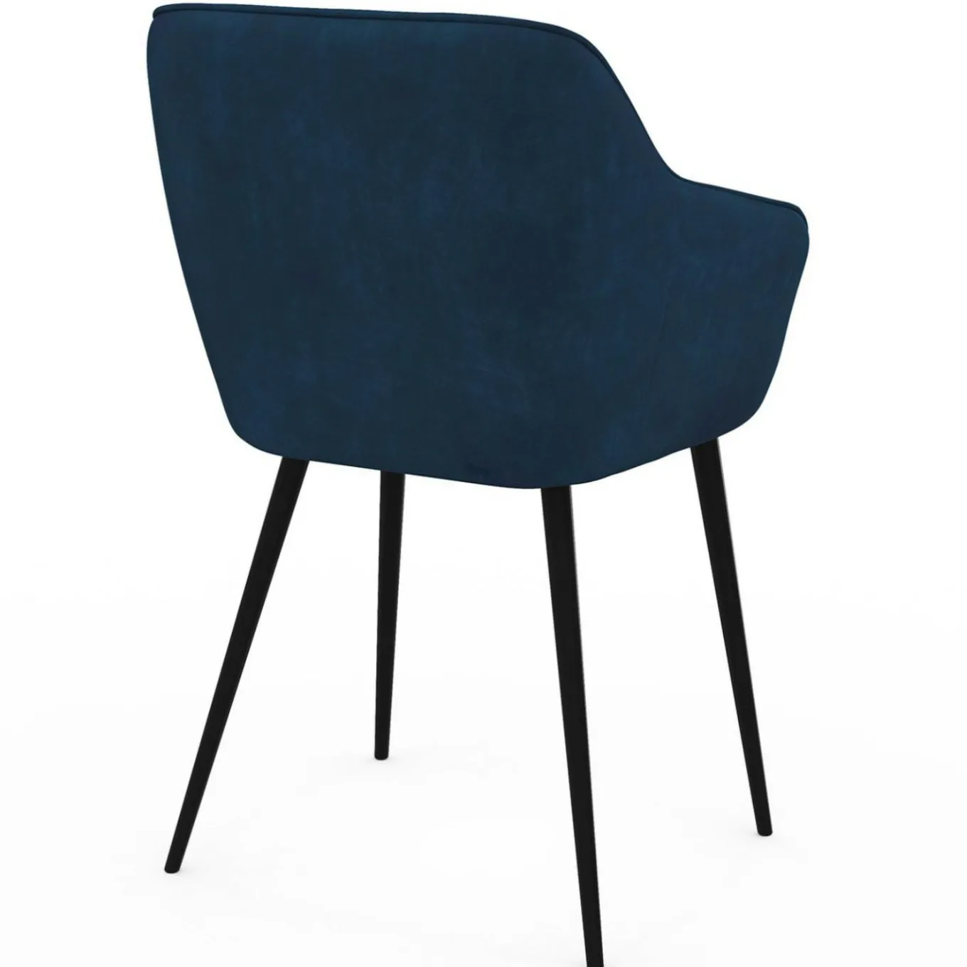 IDMarket Lot de 2 chaises de salle à manger, fauteuils de table capitonnés LYA velours bleu canard* Chaises