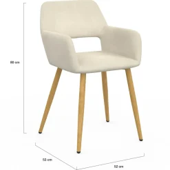 IDMarket Lot de 2 chaises de salle à manger, fauteuils de table en velours beige* Meubles En Bois|Chaises De Bureau Et Accessoires