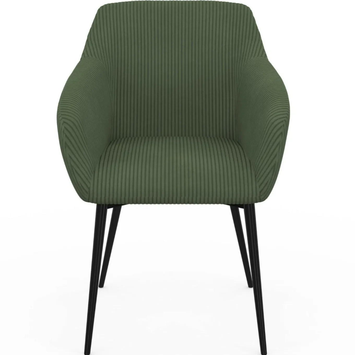 IDMarket Lot de 2 chaises de salle à manger, fauteuils de table en velours côtelé vert kaki* Chaises|Fauteuils