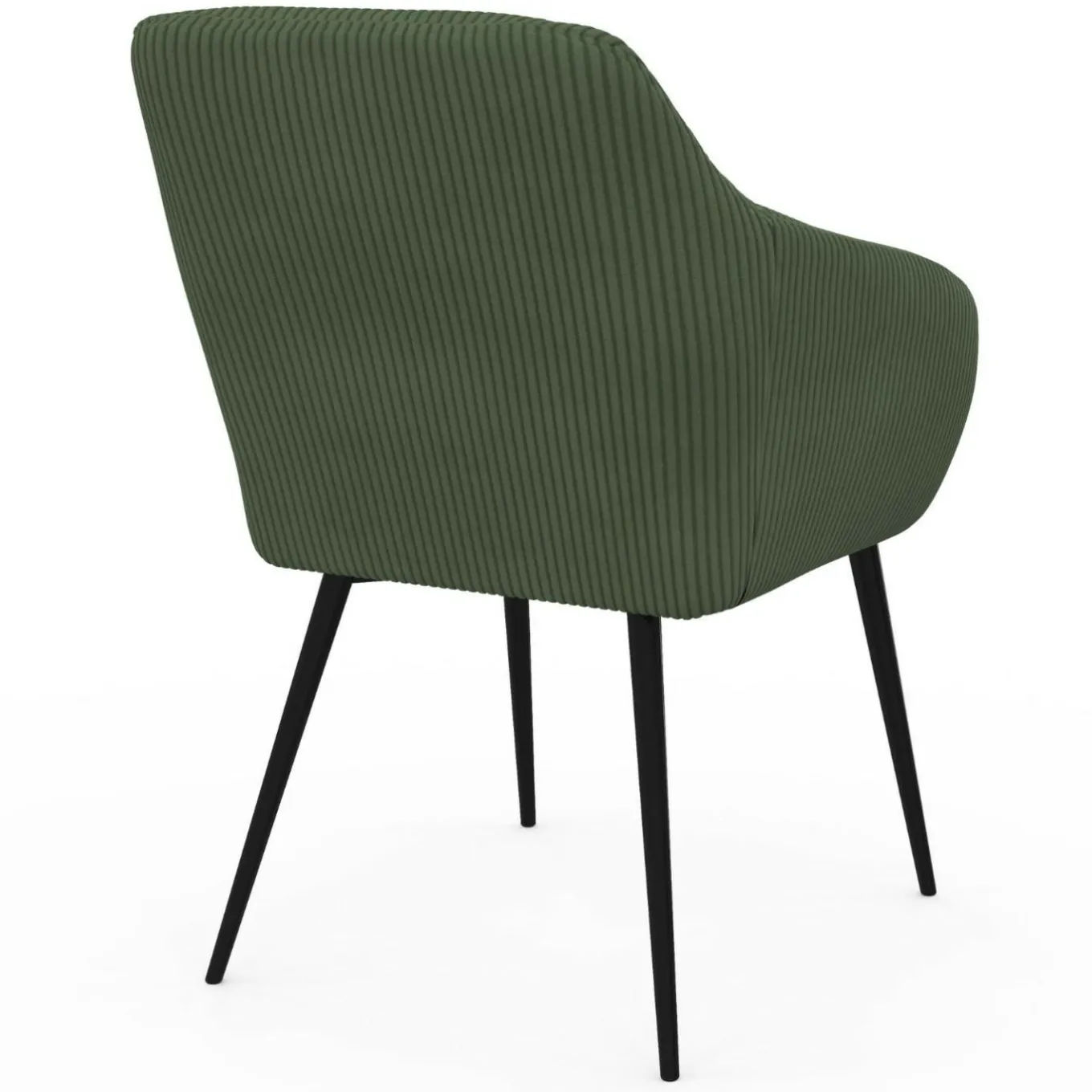 IDMarket Lot de 2 chaises de salle à manger, fauteuils de table en velours côtelé vert kaki* Chaises|Fauteuils