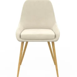 IDMarket Lot de 4 chaises de salle à manger en velours beige avec demi-accoudoirs* Chaises|Tables Et Chaises