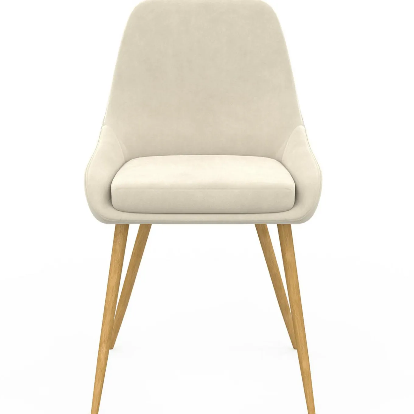 IDMarket Lot de 4 chaises de salle à manger en velours beige avec demi-accoudoirs* Chaises|Tables Et Chaises