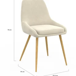 IDMarket Lot de 4 chaises de salle à manger en velours beige avec demi-accoudoirs* Chaises|Tables Et Chaises