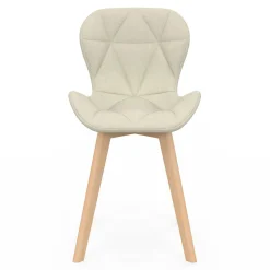 IDMarket Lot de 4 chaises en tissu beige design pour salle à manger* Collection Moderne|Collection Scandinave
