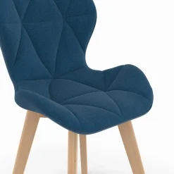 IDMarket Lot de 4 chaises en tissu bleu canard design pour salle à manger* Collection Moderne|Collection Scandinave