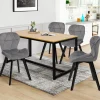 IDMarket Lot de 4 chaises en velours gris clair avec pieds noirs assise matelassée* Chaises|Tables Et Chaises