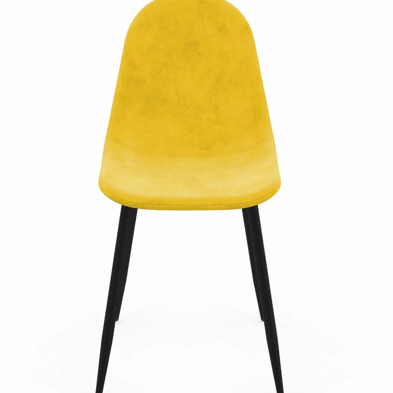 IDMarket Lot de 6 chaises en velours mix color bleu x2, jaune, gris clair et gris foncé x2* Chaises|Tables Et Chaises