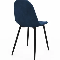 IDMarket Lot de 6 chaises en velours mix color bleu x2, jaune, gris clair et gris foncé x2* Chaises|Tables Et Chaises