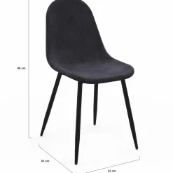 IDMarket Lot de 6 chaises en velours mix color bleu x2, jaune, gris clair et gris foncé x2* Chaises|Tables Et Chaises