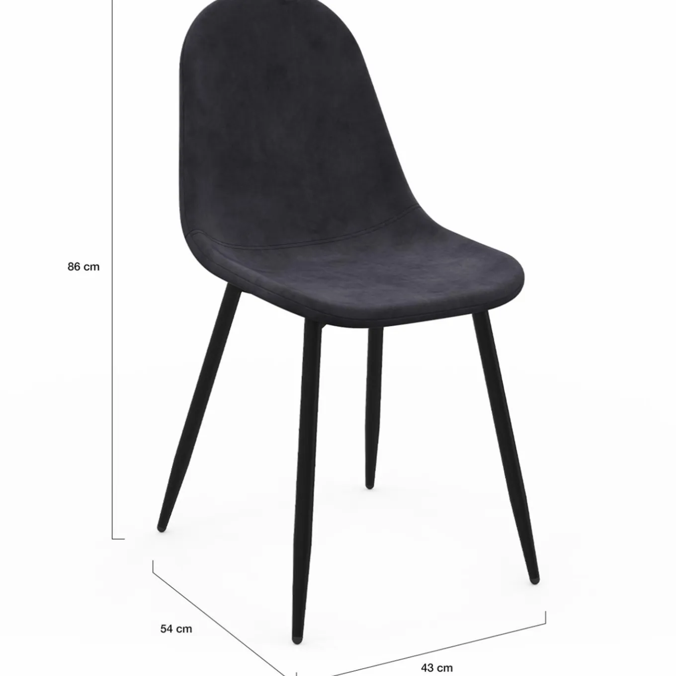IDMarket Lot de 6 chaises en velours mix color bleu x2, jaune, gris clair et gris foncé x2* Chaises|Tables Et Chaises