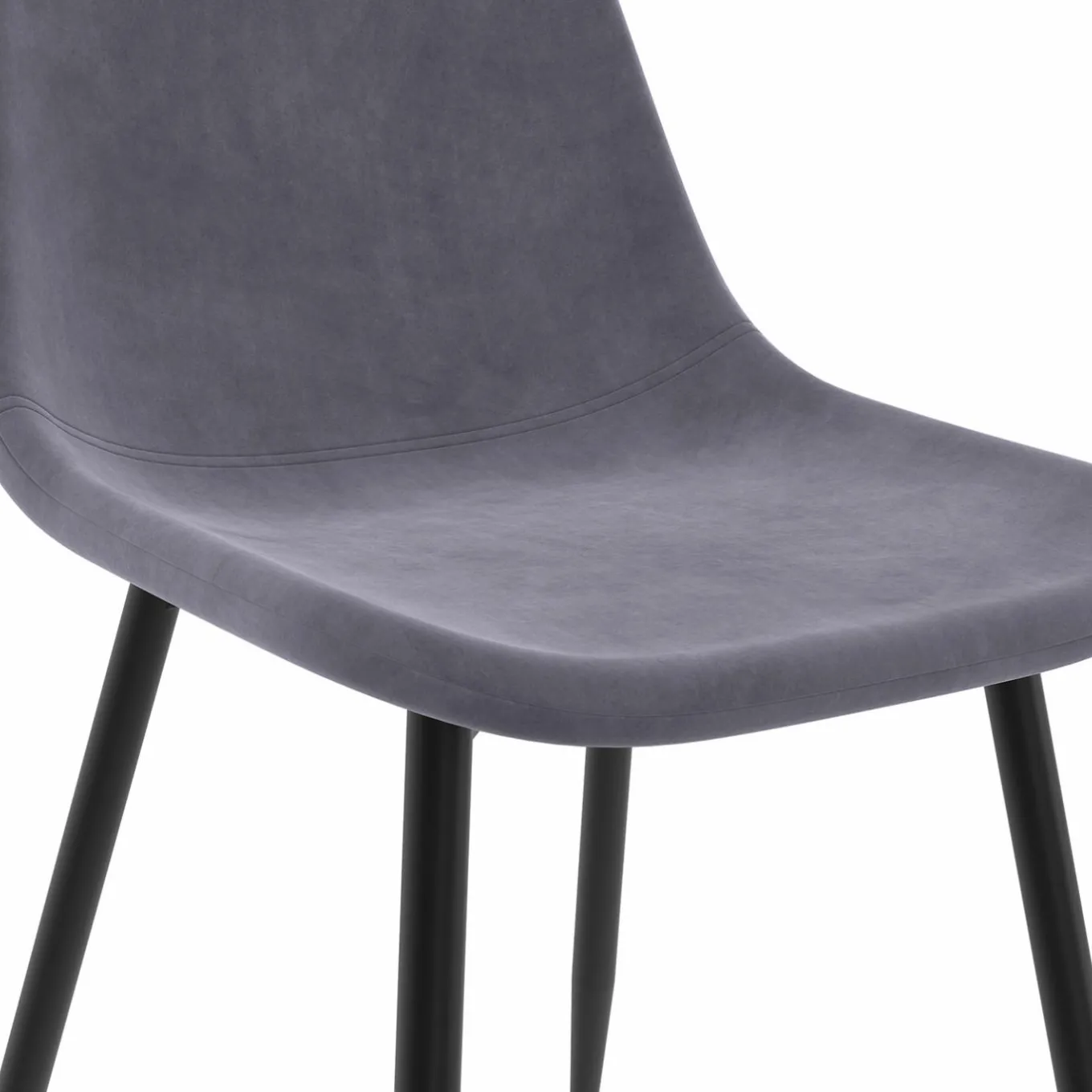 IDMarket Lot de 6 chaises en velours mix color bleu x2, jaune, gris clair et gris foncé x2* Chaises|Tables Et Chaises