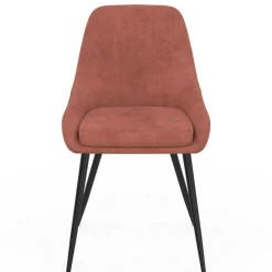 IDMarket Lot de 4 chaises en velours terracotta avec accoudoirs* Chaises|Collection Moderne