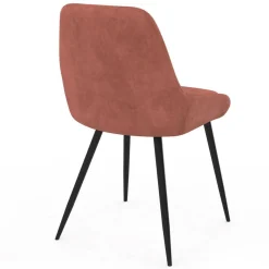 IDMarket Lot de 4 chaises en velours terracotta avec accoudoirs* Chaises|Collection Moderne