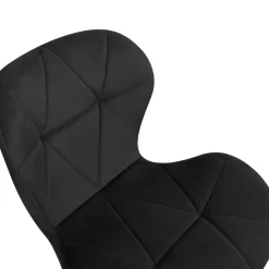 IDMarket Lot de 4 chaises en velours noir pieds noirs* Chaises|Collection Moderne