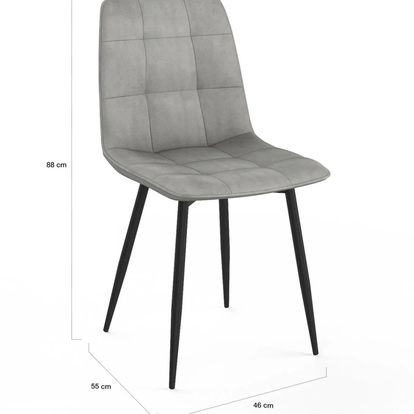 IDMarket Lot de 6 chaises en velours gris foncé, gris clair, beige, noir et patchworks x2 pour salle à manger* Collection Moderne|Salle À Manger Complète
