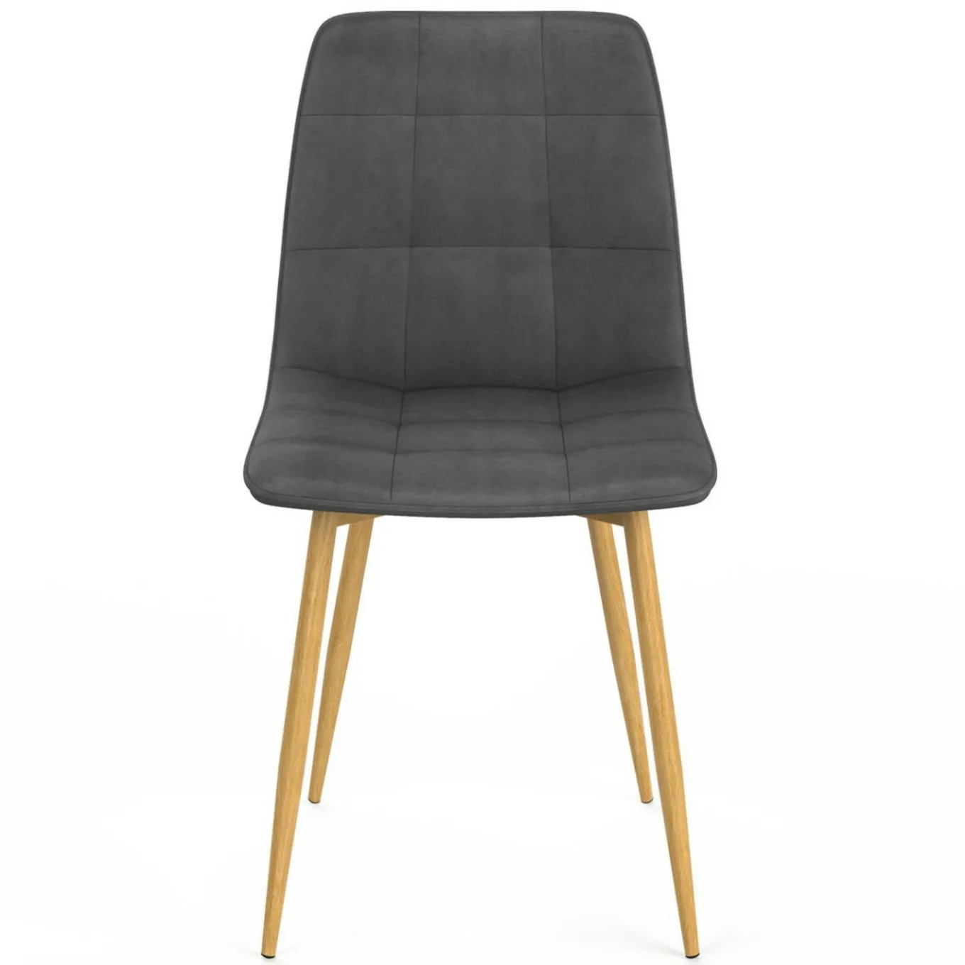 IDMarket Lot de 6 chaises en velours gris foncé pied effet bois pour salle à manger* Chaises|Tables Et Chaises