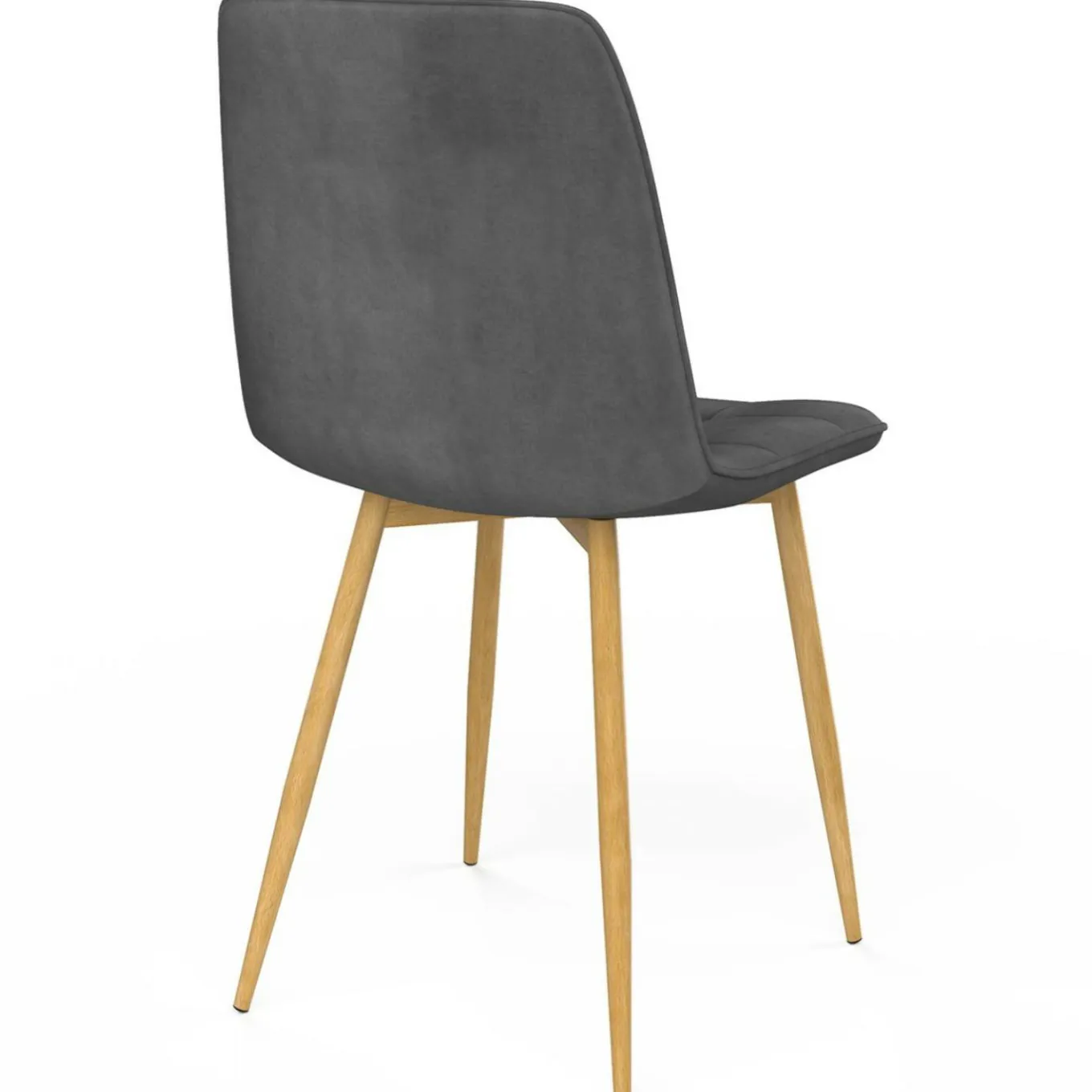 IDMarket Lot de 6 chaises en velours gris foncé pied effet bois pour salle à manger* Chaises|Tables Et Chaises