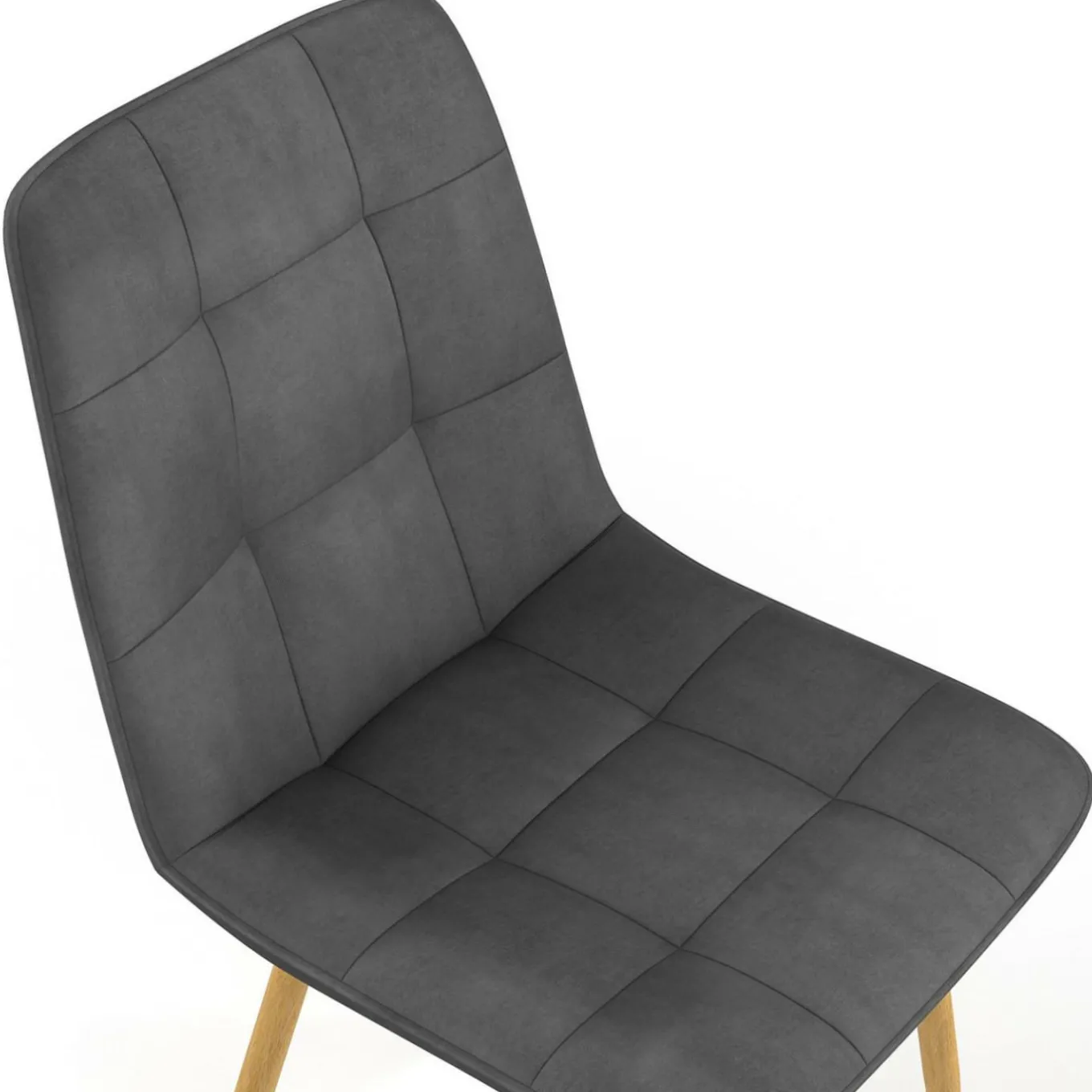 IDMarket Lot de 6 chaises en velours gris foncé pied effet bois pour salle à manger* Chaises|Tables Et Chaises