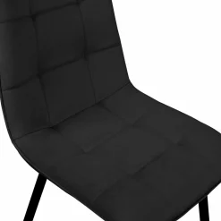 IDMarket Lot de 6 chaises en velours noir* Collection Vintage|Collection Moderne