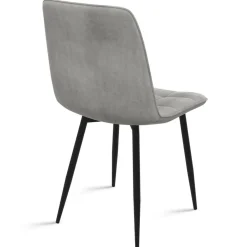 IDMarket Lot de 6 chaises en velours mix vert, jaune et gris matelassées* Collection Vintage|Collection Moderne