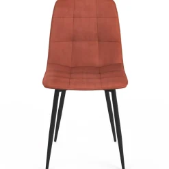IDMarket Lot de 4 chaises en velours terracotta pour salle à manger* Chaises|Collection Moderne