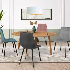 IDMarket Lot de 4 chaises en velours plusieurs couleurs* Collection Vintage|Collection Moderne