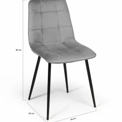 IDMarket Lot de 4 chaises en velours plusieurs couleurs* Collection Vintage|Collection Moderne